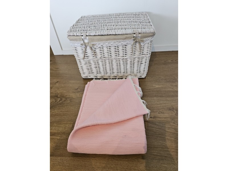 Tapete artesanal liso  rosa bebé 150 x 200 cm (estimado)  - 100% algodão